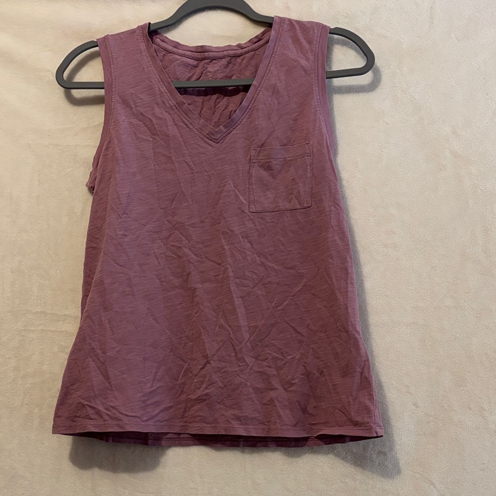 Garnet Hill Mauve V-Neck Tank Top